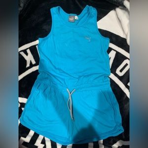Youth size medium 8-10, blue romper, puma brand